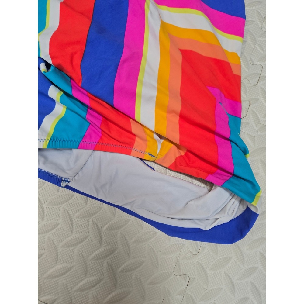 Trina Turk Sunset Chevron One Piece Swimsuit Multi Color Striped Womens 12 - Picture 9 of 11